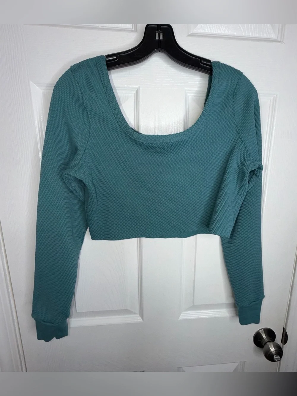 NWOT Nike Women’s Medium Everyday Waffle Knit Crop Top & Legging Pant Set M Teal